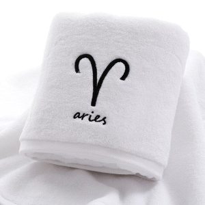 serviette de bain coton du bélier blanc