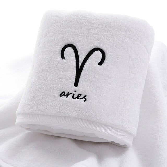 serviette de bain coton du bélier blanc