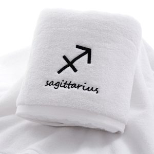 serviette de bain coton du sagittaire blanc