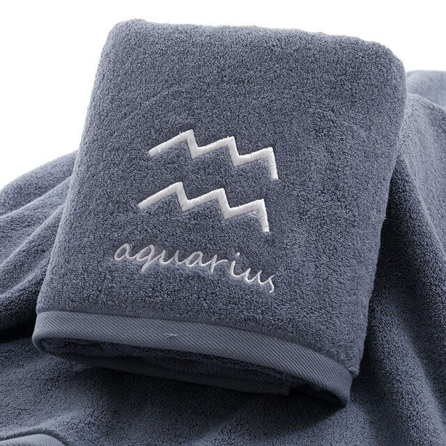 serviette de bain coton du verseau gris