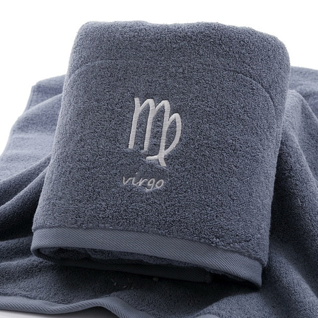 serviette de bain coton de la vierge gris
