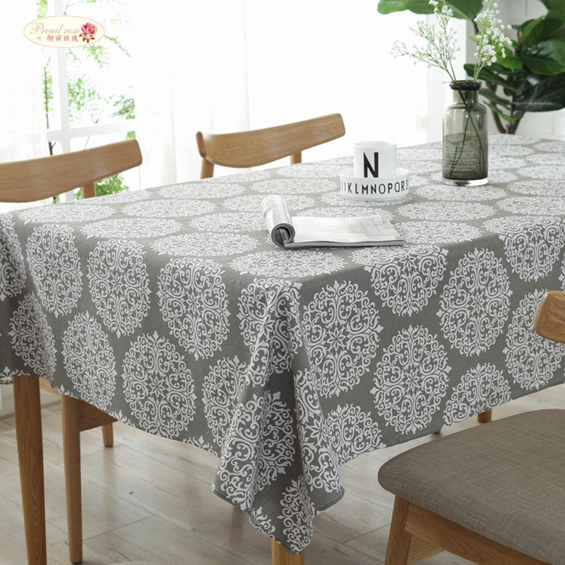 Nappe rectangulaire gris clair et blanc – Image 3