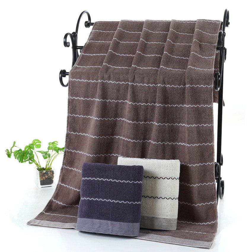 Linge de bain - serviette rayée en coton – Image 6