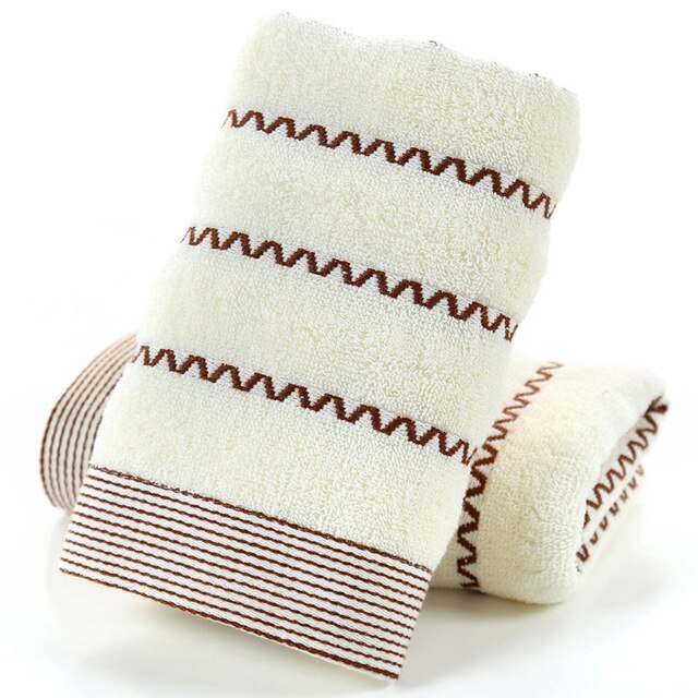 serviette de bain coton à rayures blanc