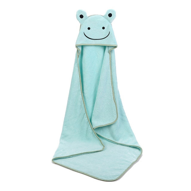 cape de bain bébé poncho verte