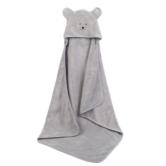cape de bain bébé poncho grise