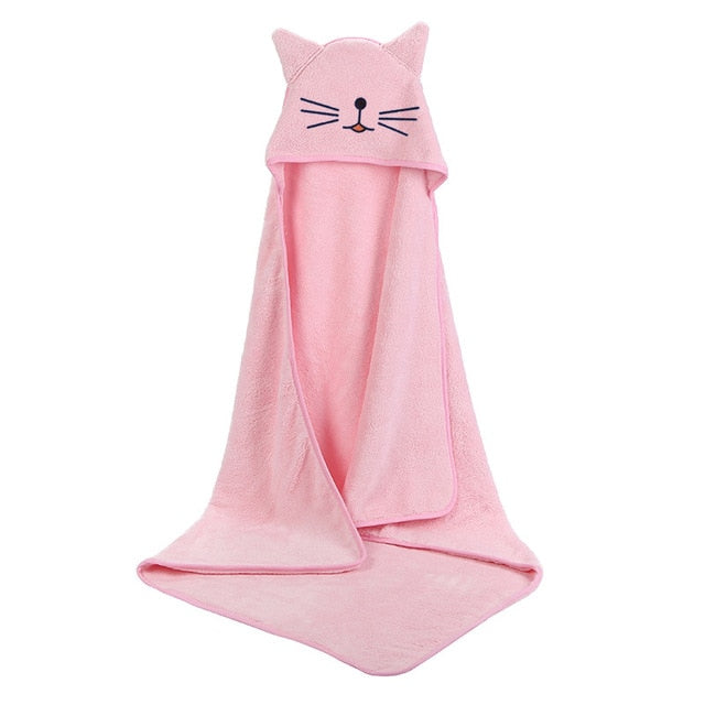 cape de bain bébé poncho rose