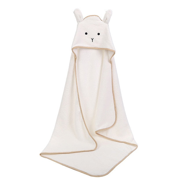 cape de bain bébé poncho blanche