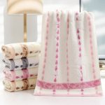 serviette de bain coton pluie rose