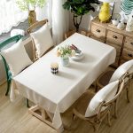 Nappe rectangulaire blanche en lin