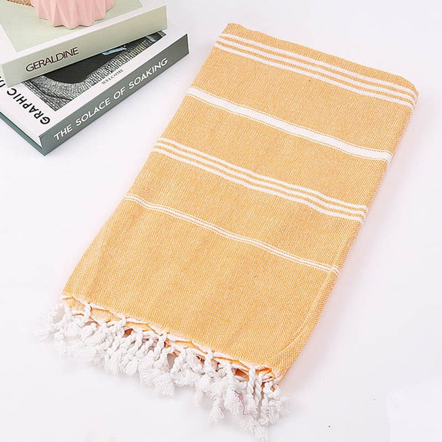 serviette de bain coton fouta orange