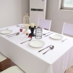 Nappe rectangulaire blanche en tissu
