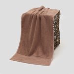serviette de bain courte en coton café