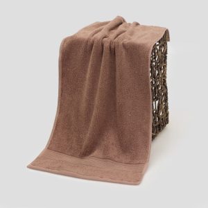 serviette de bain courte en coton café