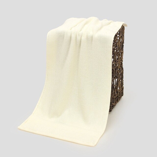 serviette de bain courte en coton beige