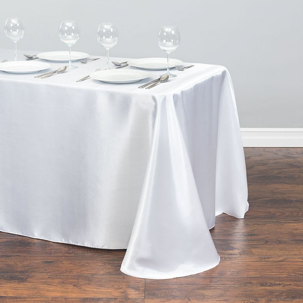 Nappe rectangulaire blanche pour mariage