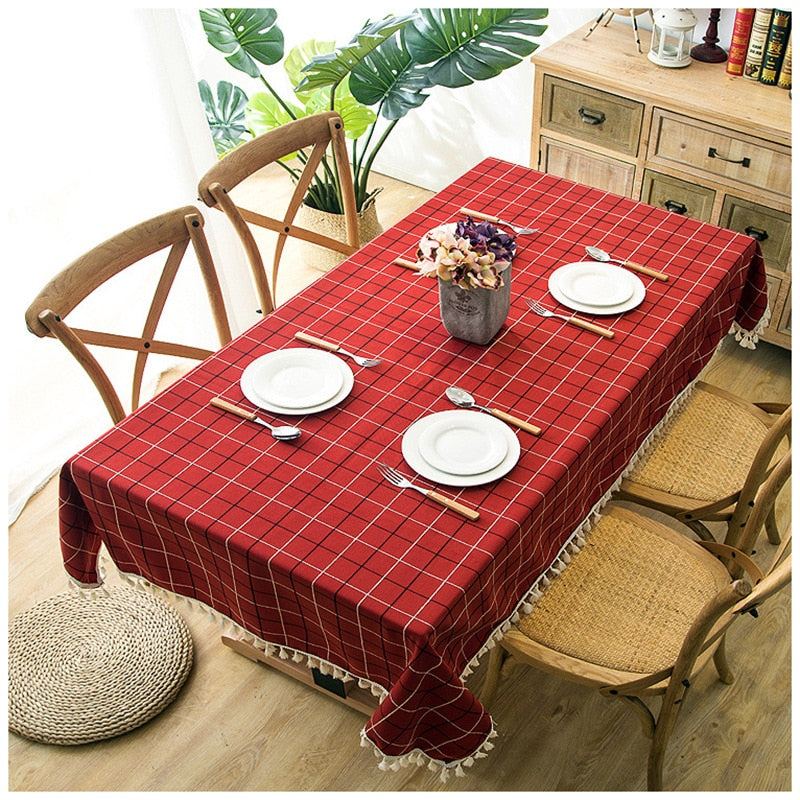 Nappe rectangulaire vichy rouge abordable – Image 3