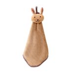 serviette de bain bébé lapin café