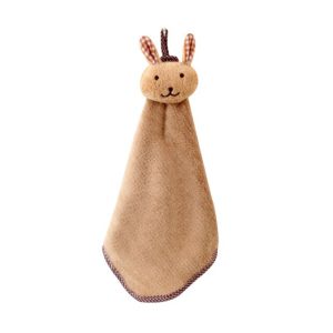 serviette de bain bébé lapin café