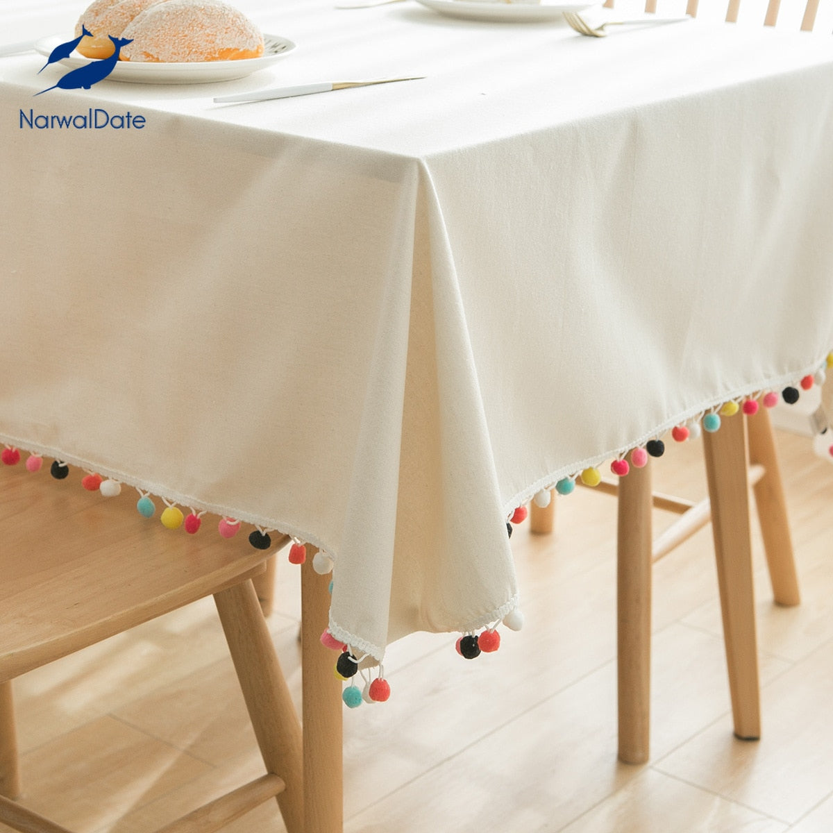 Nappe rectangulaire blanche tissu économique – Image 3