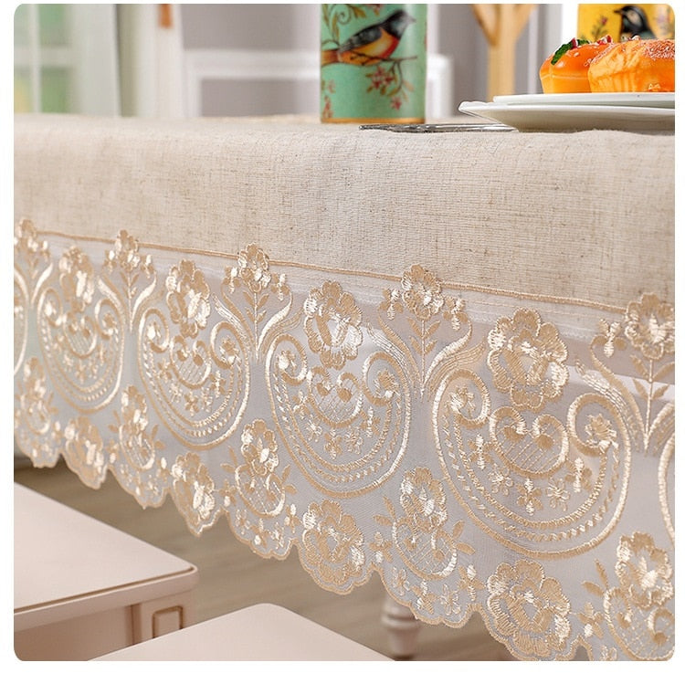 Nappe rectangulaire blanche brodée – Image 3