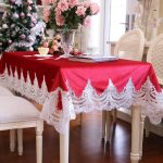 Nappe rectangulaire rouge et blanche