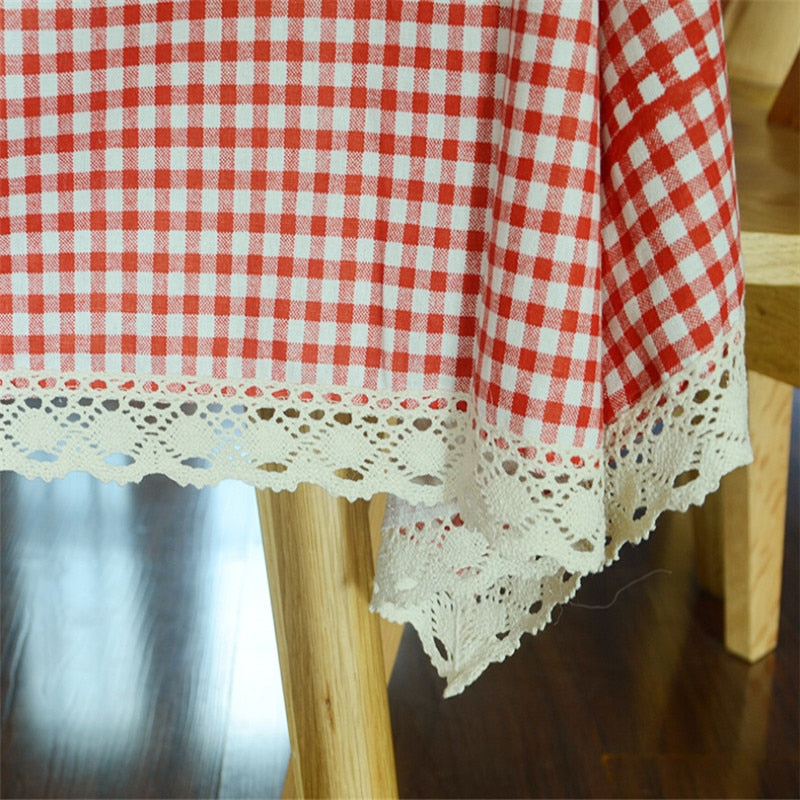 Nappe rectangulaire carreaux rouges et blancs – Image 2