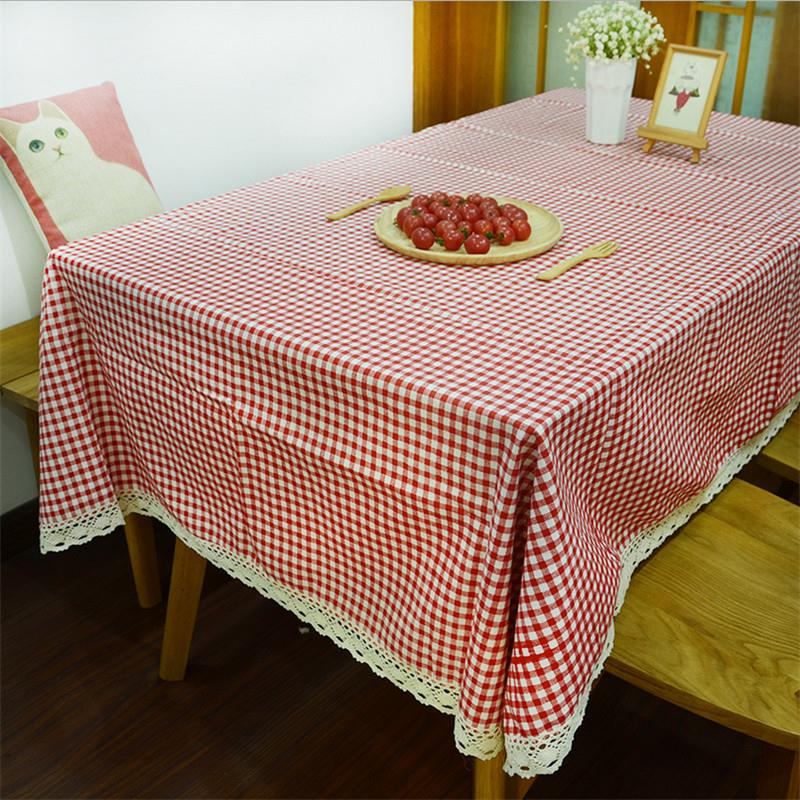 Nappe rectangulaire carreaux rouges et blancs – Image 3