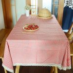 Nappe rectangulaire carreaux rouges et blancs