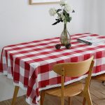 Nappe rectangulaire vichy rouge et blanc