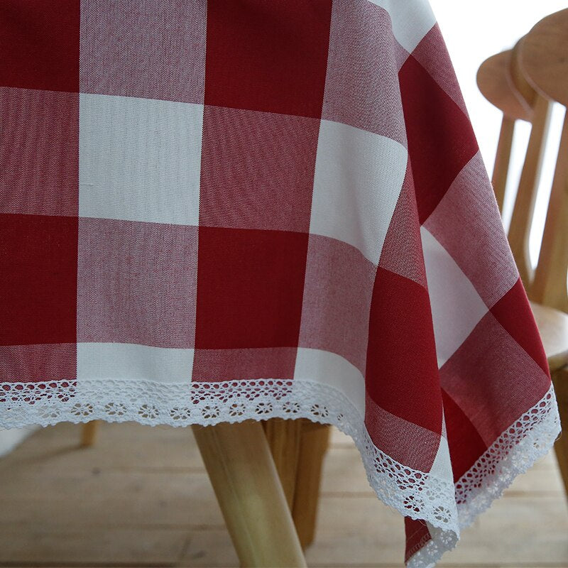Nappe rectangulaire vichy rouge et blanc – Image 3
