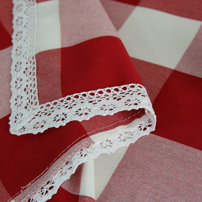 Nappe rectangulaire vichy rouge et blanc – Image 2