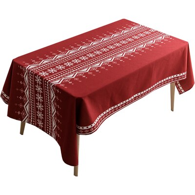 Nappe rectangulaire festive rouge et blanche