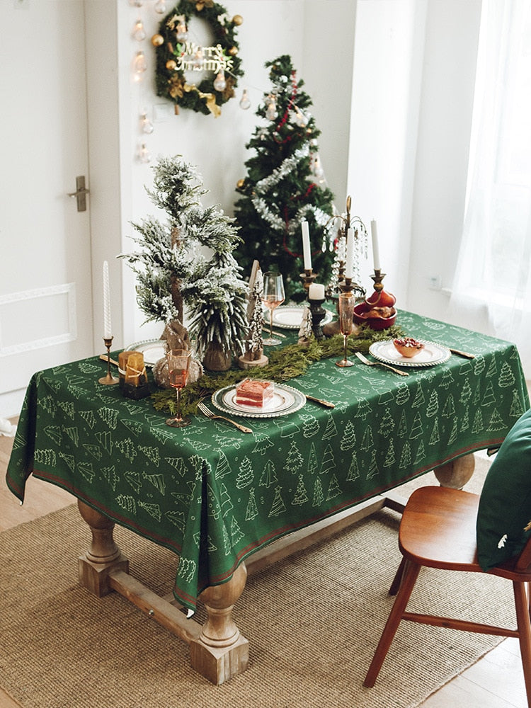 Nappe rectangulaire verte sapin
