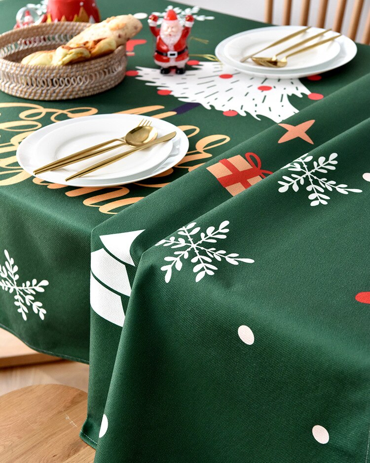 Nappe rectangulaire verte pour Noël – Image 2