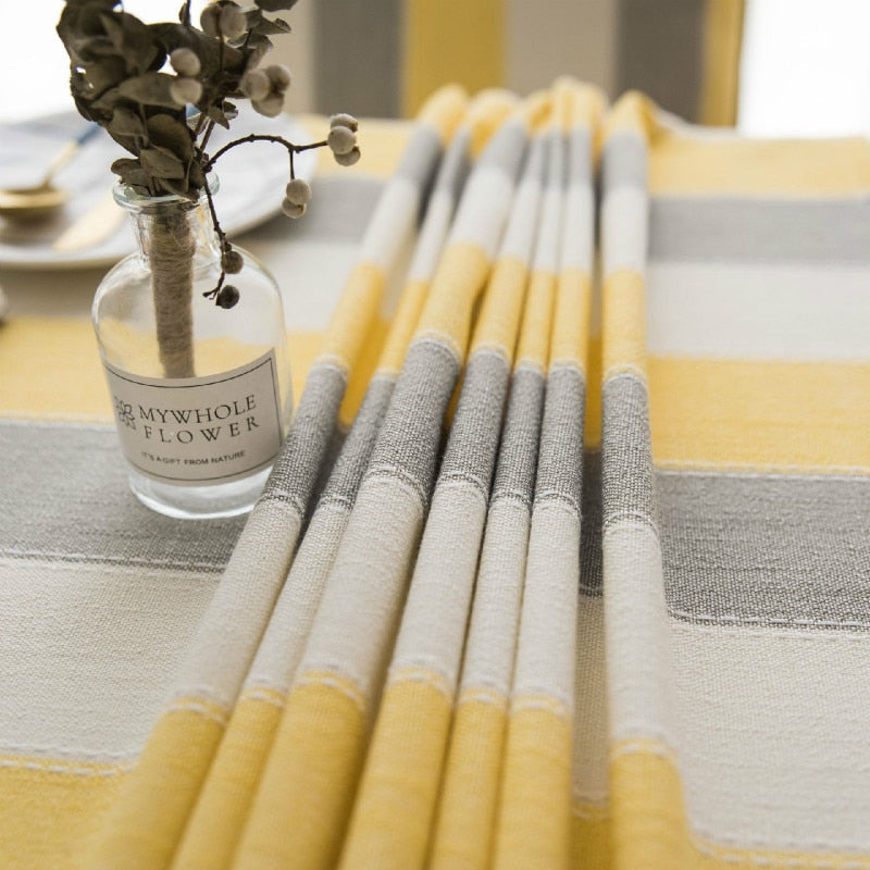 Nappe rectangulaire jaune et grise – Image 5