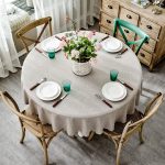 Nappe ronde en lin beige