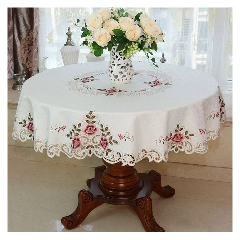 Nappe ronde pour table ovale