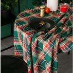 Nappe ronde tradition de Noël