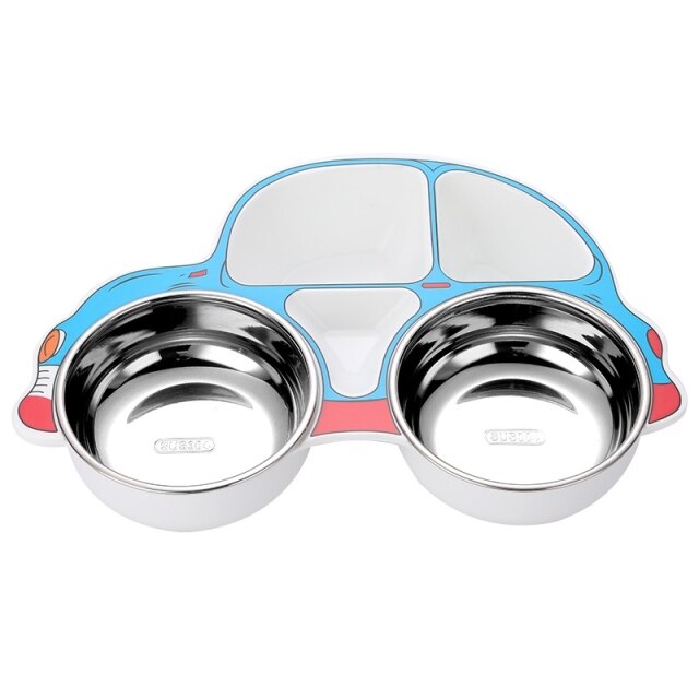 Vaisselle enfant inox forme de Voiture - Assiette inox enfant