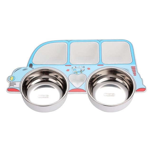 Vaisselle enfant inox forme de Voiture - Assiette inox