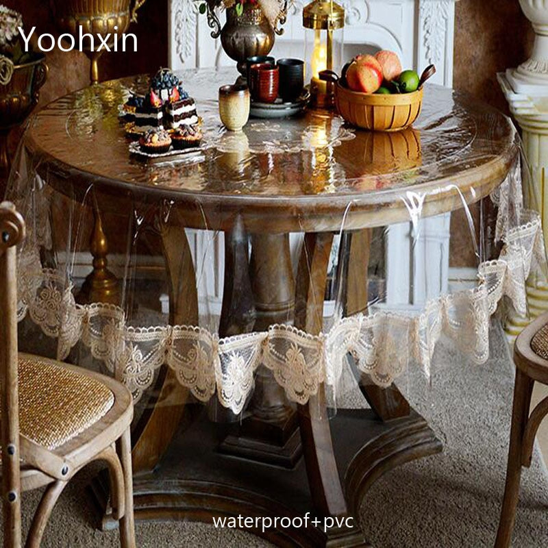 Nappe ronde transparente en PVC – Image 2