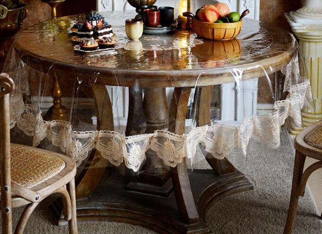 Nappe ronde transparente 200 cm