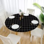 nappe-ronde-coton-enduite-noir