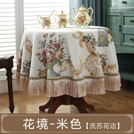 Nappe ronde en coton enduit