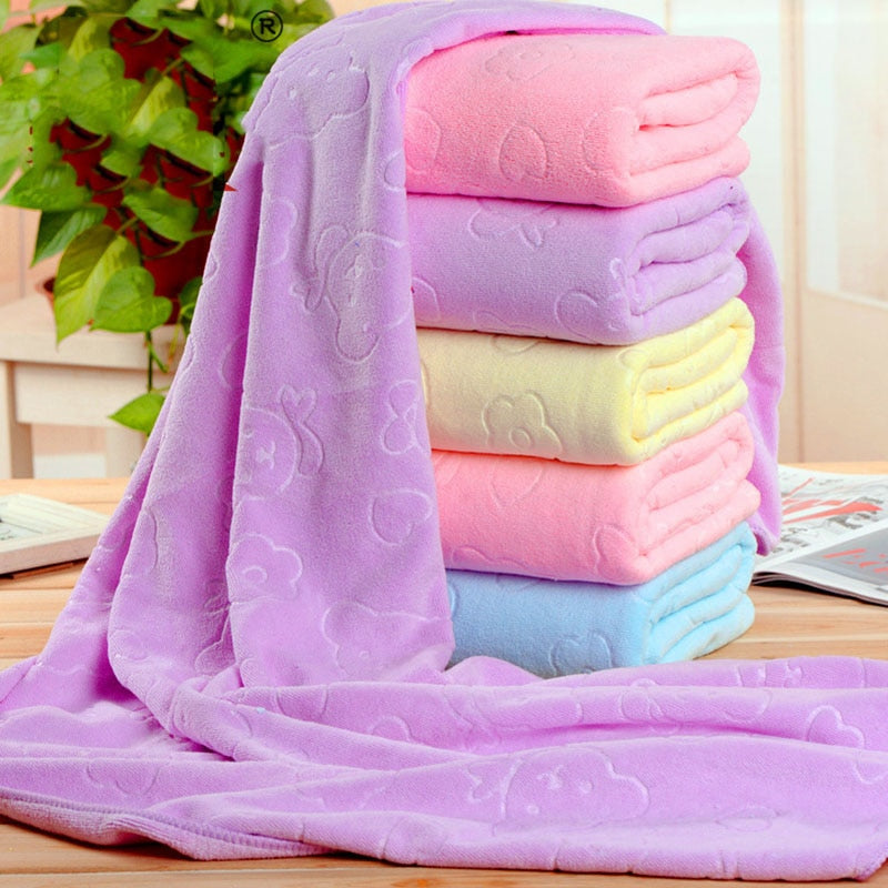 Linge de bain serviette microfibre motif ourson – Image 6