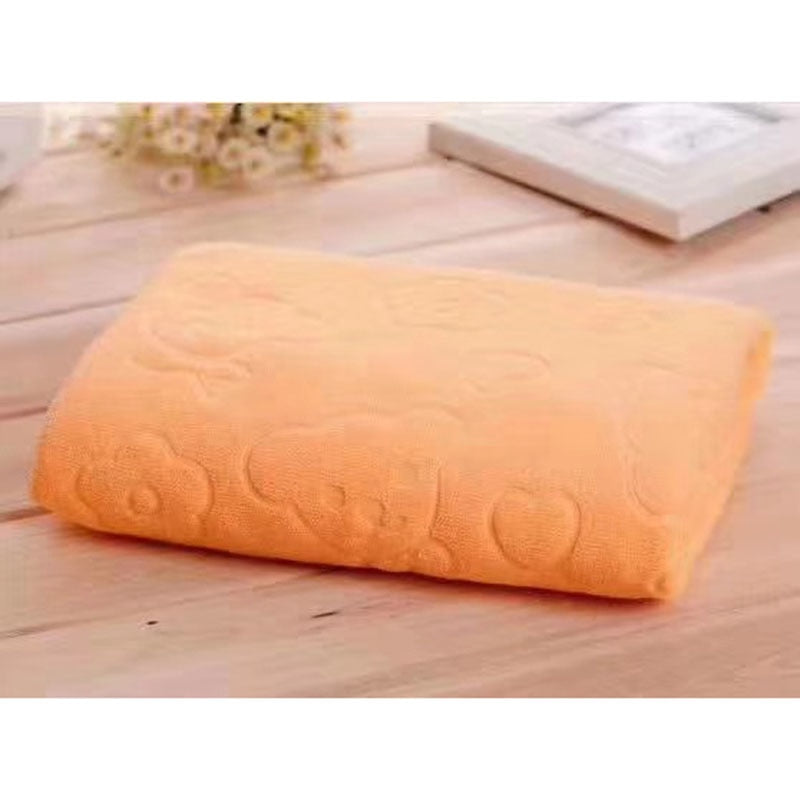 Serviette de bain microfibre ourson orange