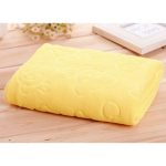 Serviette de bain microfibre ourson jaune