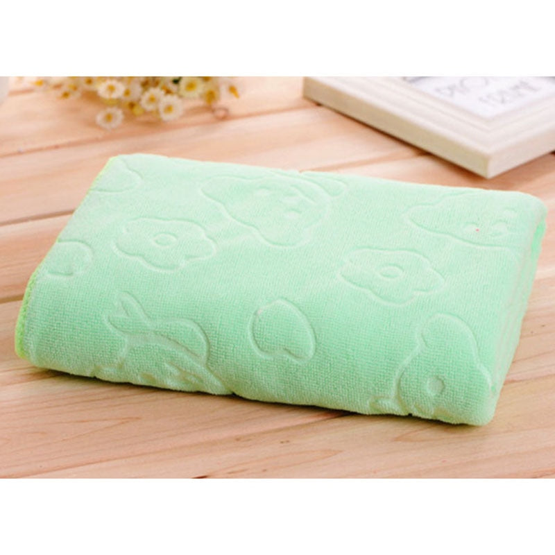 Serviette de bain microfibre ourson vert