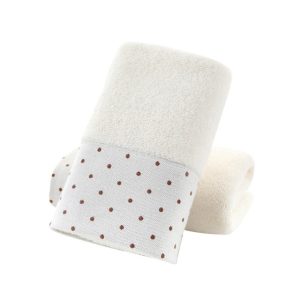 Serviette de bain motif points blanc
